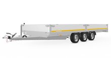 Plateauwagen geremd 506x220cm - 3500kg - met alu borden 30cm - incl. rijplaten