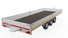 Plateauwagen geremd 506x220cm - 3500kg - met alu borden 30cm - incl. rijplaten