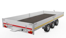 Plateauwagen geremd 456x220cm - 3500kg - met alu borden 30cm - incl. rijplaten