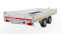 Plateauwagen geremd 356x180cm - 3500kg - met alu borden 30cm - incl. rijplaten