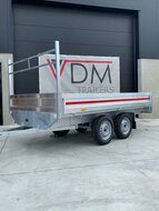 Plateauwagen ongeremd  300x150cm - 750kg - met alu borden 30cm - dubbelas