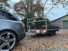 Plateauwagen geremd 301x185cm - 2000kg - met alu borden 30cm - Black Label