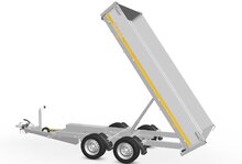 Kipper geremd 311x160cm - 2700kg - met alu borden 30cm - dubbelas