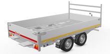 Kipper geremd 311x180cm - 2000kg - met alu borden 30cm - dubbelas - Rijplaten en steunpoten