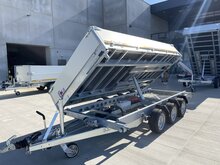 Kipper geremd 406x200cm - 3500kg - met alu borden 30cm - drieasser 