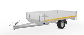 251x145cm enkelas ongeremde plateauwagen met laadvloer hoogte 56cm. 251x145cm enkelas ongeremde plateauwagen met laadvloer hoogte 56cm.