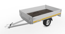 231x145cm enkelas ongeremde plateauwagen met laadvloer hoogte 63cm. 231x145cm enkelas ongeremde plateauwagen met laadvloer hoogte 63cm.