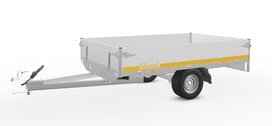 231x145cm enkelas ongeremde plateauwagen met laadvloer hoogte 56cm. 231x145cm enkelas ongeremde plateauwagen met laadvloer hoogte 56cm.