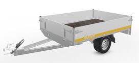 200x145cm enkelas ongeremde plateauwagen met laadvloer hoogte 56cm. 200x145cm enkelas ongeremde plateauwagen met laadvloer hoogte 56cm.