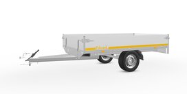 Plateauwagen ongeremd 251x145cm - 750kg - met alu borden 30cm Plateauwagen ongeremd 251x145cm - 750kg - met alu borden 30cm