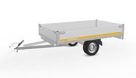 Plateauwagen ongeremd 256x150cm - 750kg - met alu borden 30cm Plateauwagen ongeremd 256x150cm - 750kg - met alu borden 30cm