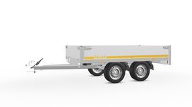 Plateauwagen ongeremd 256x150cm - 750kg - met alu borden 30cm Plateauwagen ongeremd 256x150cm - 750kg - met alu borden 30cm