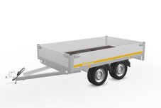 Plateauwagen ongeremd 256x150cm - 750kg - met alu borden 30cm Plateauwagen ongeremd 256x150cm - 750kg - met alu borden 30cm