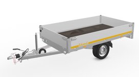 Plateauwagen geremd 256x150cm - 1500kg - met alu borden 30cm Plateauwagen geremd 256x150cm - 1500kg - met alu borden 30cm