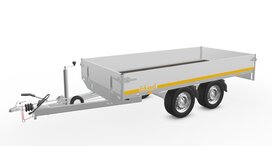 Plateauwagen geremd 306x153cm - 2000kg - met alu borden 30cm Plateauwagen geremd 306x153cm - 2000kg - met alu borden 30cm