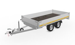 Plateauwagen geremd 311x160cm - 2000kg - met alu borden 30cm Plateauwagen geremd 311x160cm - 2000kg - met alu borden 30cm