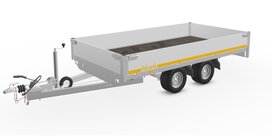 Plateauwagen geremd 311x160cm - 2000kg - met alu borden 30cm Plateauwagen geremd 311x160cm - 2000kg - met alu borden 30cm