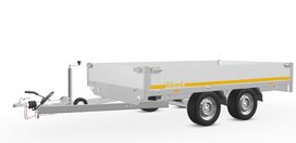 Plateauwagen geremd 311x180cm - 2000kg - met alu borden 30cm Plateauwagen geremd 311x180cm - 2000kg - met alu borden 30cm