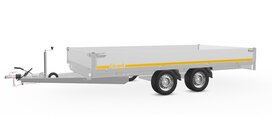 Plateauwagen geremd 406x200cm - 2700kg - met alu borden 30cm Plateauwagen geremd 406x200cm - 2700kg - met alu borden 30cm