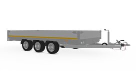 Plateauwagen geremd 406x200cm - 3500kg - met alu borden 30cm Plateauwagen geremd 406x200cm - 3500kg - met alu borden 30cm