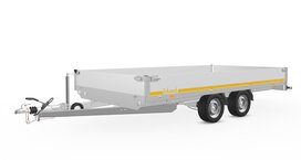 Plateauwagen geremd 406x220cm - 3500kg - met alu borden 30cm Plateauwagen geremd 406x220cm - 3500kg - met alu borden 30cm