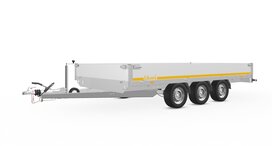 Plateauwagen geremd 406x220cm - 3500kg - met alu borden 30cm Plateauwagen geremd 406x220cm - 3500kg - met alu borden 30cm