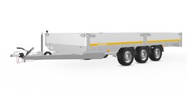 Plateauwagen geremd 456x200cm - 3500kg - met alu borden 30cm Plateauwagen geremd 456x200cm - 3500kg - met alu borden 30cm