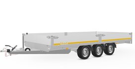 Plateauwagen geremd 456x220cm - 3500kg - met alu borden 30cm Plateauwagen geremd 456x220cm - 3500kg - met alu borden 30cm